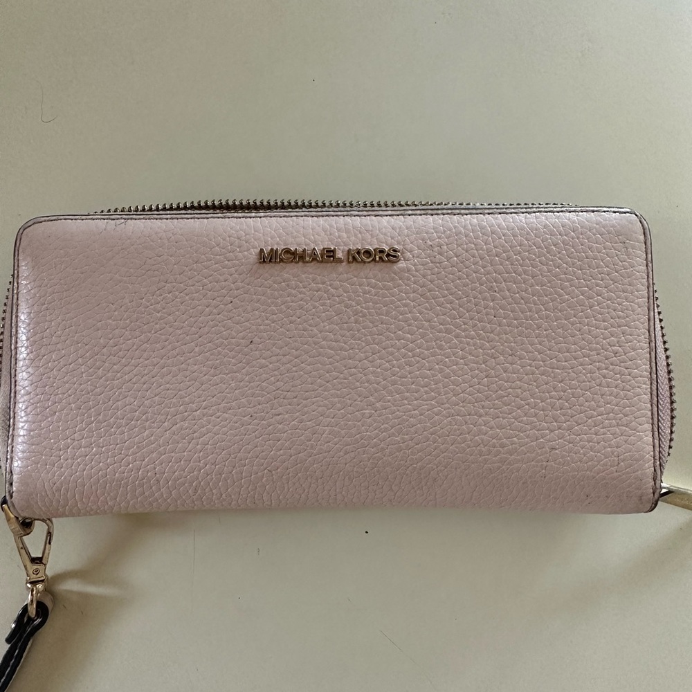 Used MK leather wallet